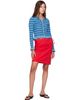GANNI GANNI Blue Cotton Pointelle Stripe Cardigan - 4