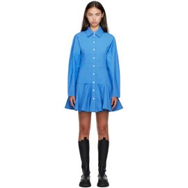GANNI GANNI Blue Cotton Shirt Minidress
