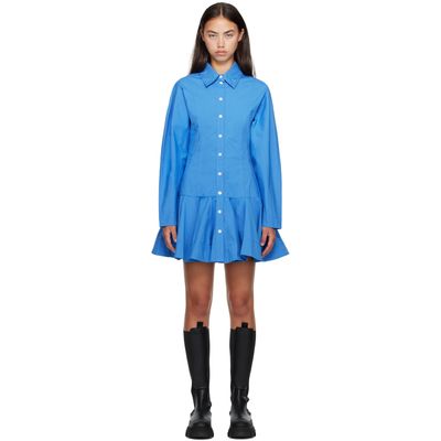 GANNI GANNI Blue Cotton Shirt Minidress