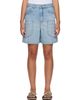 GANNI GANNI Blue Lightweight Denim Baggy Cargo Shorts - 1