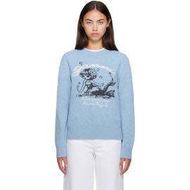 GANNI GANNI Blue Mermaid Graphic Wool Sweater