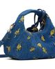GANNI GANNI Blue Mini Denim Flowers Bag - 3