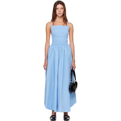 GANNI GANNI Blue Poplin Maxi Dress