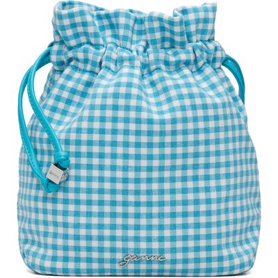 GANNI GANNI Blue Printed Nylon Pouch