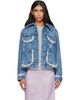 GANNI GANNI Blue Rigid Lace Denim Jacket - 1