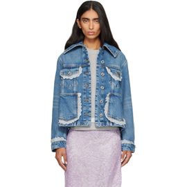 GANNI GANNI Blue Rigid Lace Denim Jacket