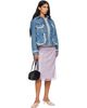 GANNI GANNI Blue Rigid Lace Denim Jacket - 4