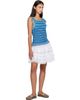 GANNI GANNI Blue Striped Pointelle Top - 4