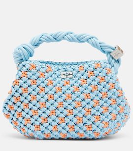 Ganni Ganni Bou Mini woven top-handle bag