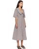 GANNI GANNI Brown & White Check Cotton Cut Out Midi Dress - 2