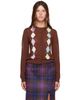 GANNI GANNI Brown Argyle Cardigan - 1