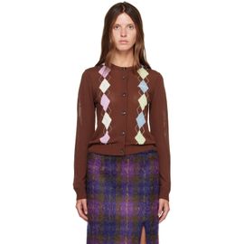 GANNI GANNI Brown Argyle Cardigan