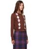 GANNI GANNI Brown Argyle Cardigan - 2