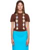 GANNI GANNI Brown Argyle T-shirt - 1
