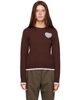 GANNI GANNI Brown Crewneck Wool Sweater - 1