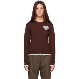 GANNI GANNI Brown Crewneck Wool Sweater