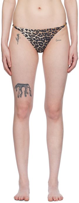 GANNI GANNI Brown Emblem Bikini Bottoms
