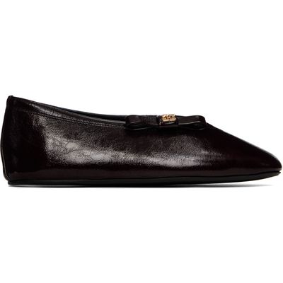 GANNI GANNI Brown Jenny Bow Ballerina Flats
