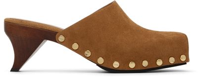 GANNI GANNI Brown June Sabot Mule Heels