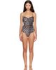 GANNI GANNI Brown Leopard Swimsuit - 1