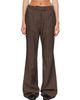 GANNI GANNI Brown Pinstripe Wool Trousers - 1