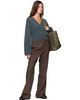 GANNI GANNI Brown Pinstripe Wool Trousers - 4
