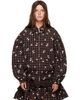 GANNI GANNI Brown Printed Check Bomber Jacket - 1