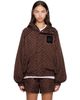GANNI GANNI Brown Printed Nylon Jacket - 1