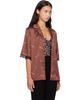 GANNI GANNI Brown Printed Sandwashed Silk Satin Bowling Shirt - 2