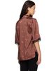 GANNI GANNI Brown Printed Sandwashed Silk Satin Bowling Shirt - 3