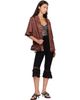 GANNI GANNI Brown Printed Sandwashed Silk Satin Bowling Shirt - 4