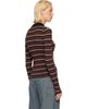 GANNI GANNI Brown Striped Merino Polo - 3