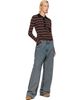 GANNI GANNI Brown Striped Merino Polo - 4