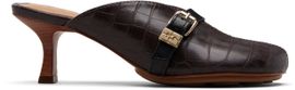 GANNI GANNI Brown Sue Mule Heels