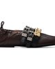 GANNI GANNI Brown Sue Triple Ballerina Flats - 1
