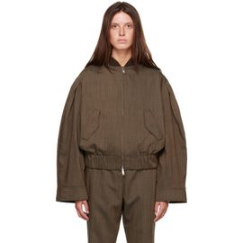 GANNI GANNI Brown Wool Melange Bomber Jacket