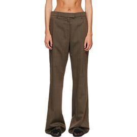 GANNI GANNI Brown Wool Melange Trousers