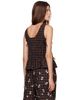 GANNI GANNI Brown Yarn Dyed Check Smocked Tie String Top - 3