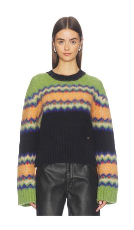 Ganni Ganni Brushed Alpaca Fairisle Sweater