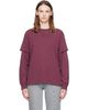 GANNI GANNI Burgundy Future Heavy Jersey Double Sleeve T-shirt - 1