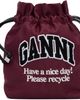 GANNI GANNI Burgundy Logo Pouch - 1