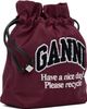 GANNI GANNI Burgundy Logo Pouch - 2