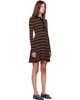 GANNI GANNI Burgundy Striped Merino Polo Minidress - 2