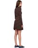 GANNI GANNI Burgundy Striped Merino Polo Minidress - 3