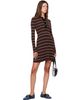 GANNI GANNI Burgundy Striped Merino Polo Minidress - 4