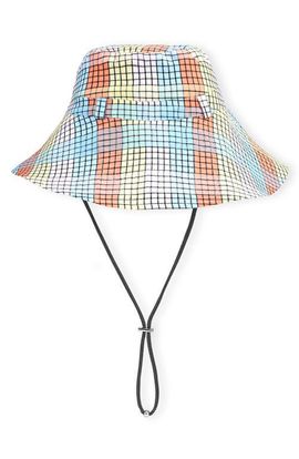 Ganni Ganni Check Seersucker Bucket Hat