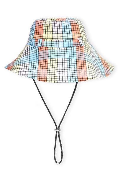 Ganni Ganni Check Seersucker Bucket Hat