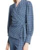 Ganni Ganni Check Seersucker Wrap Blouse - 4