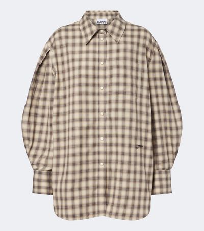 Ganni Ganni Checked cotton flannel shirt