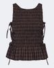 Ganni Ganni Checked shirred cotton top - 1